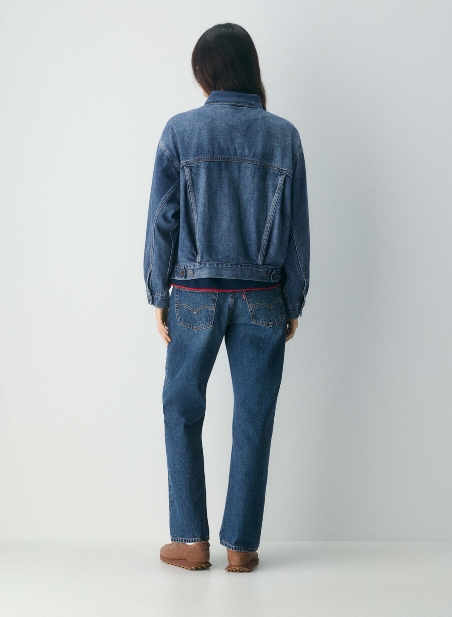 levis truckerjacke aus den 90ern dunkelindigo