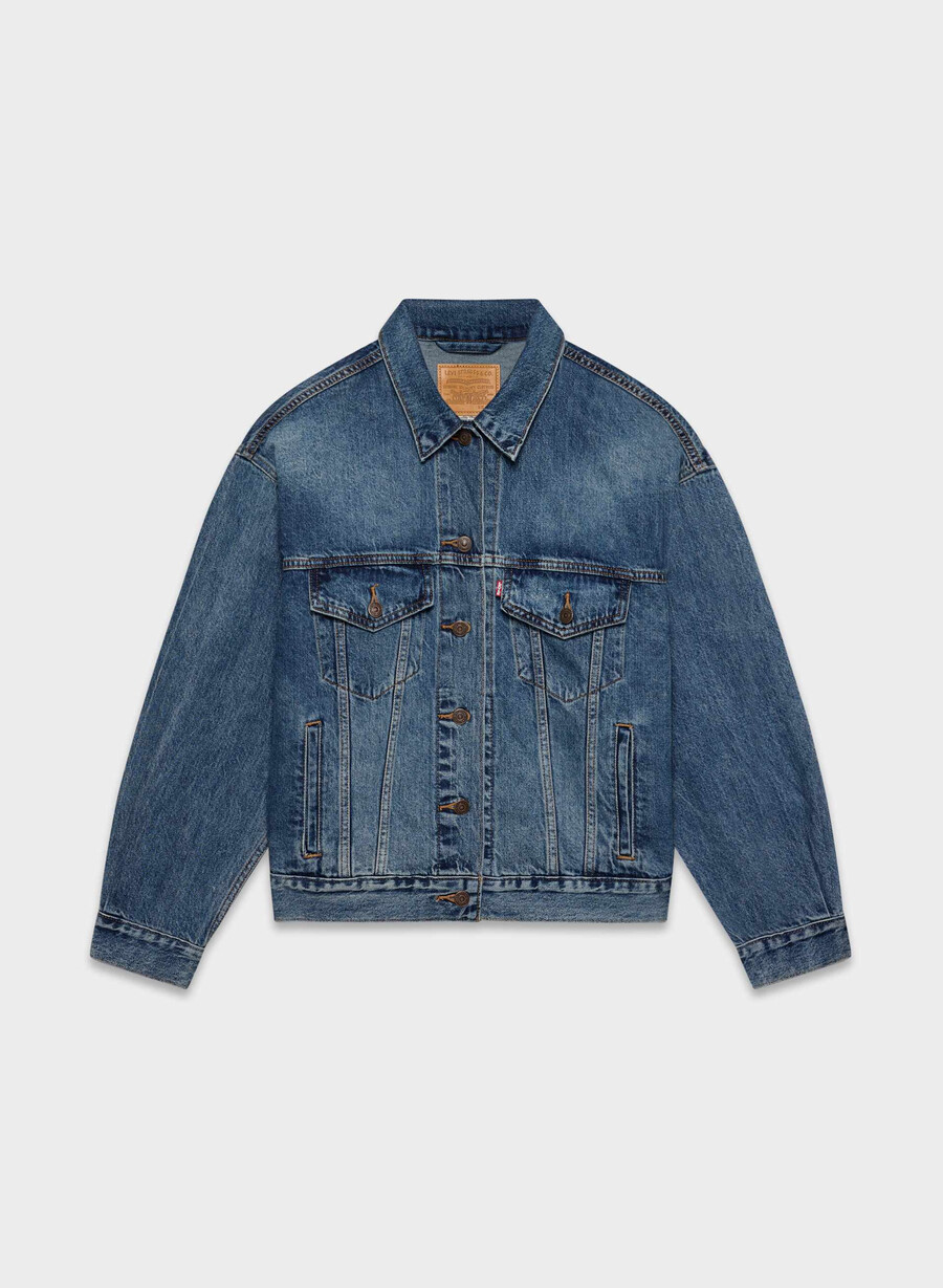 levis truckerjacke aus den 90ern dunkelindigo