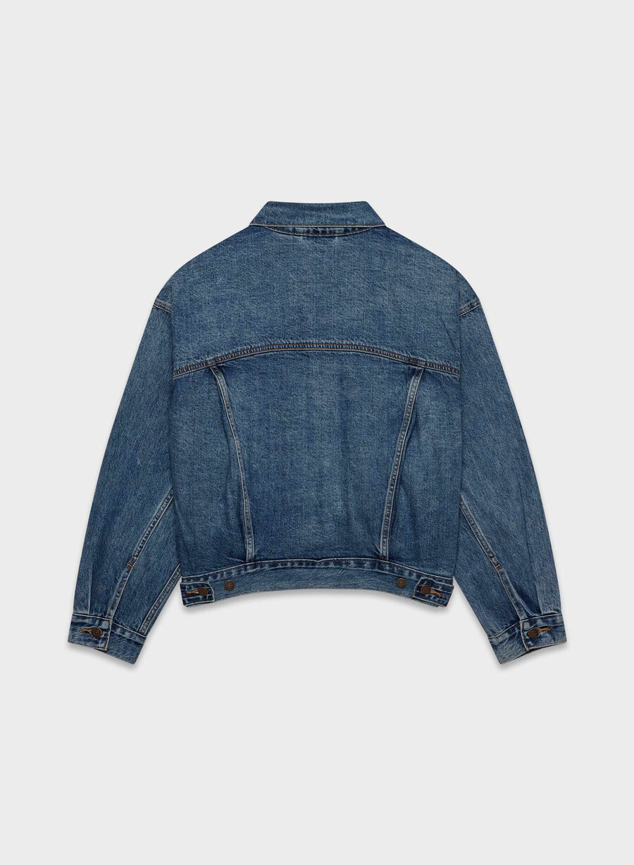 levis truckerjacke aus den 90ern dunkelindigo