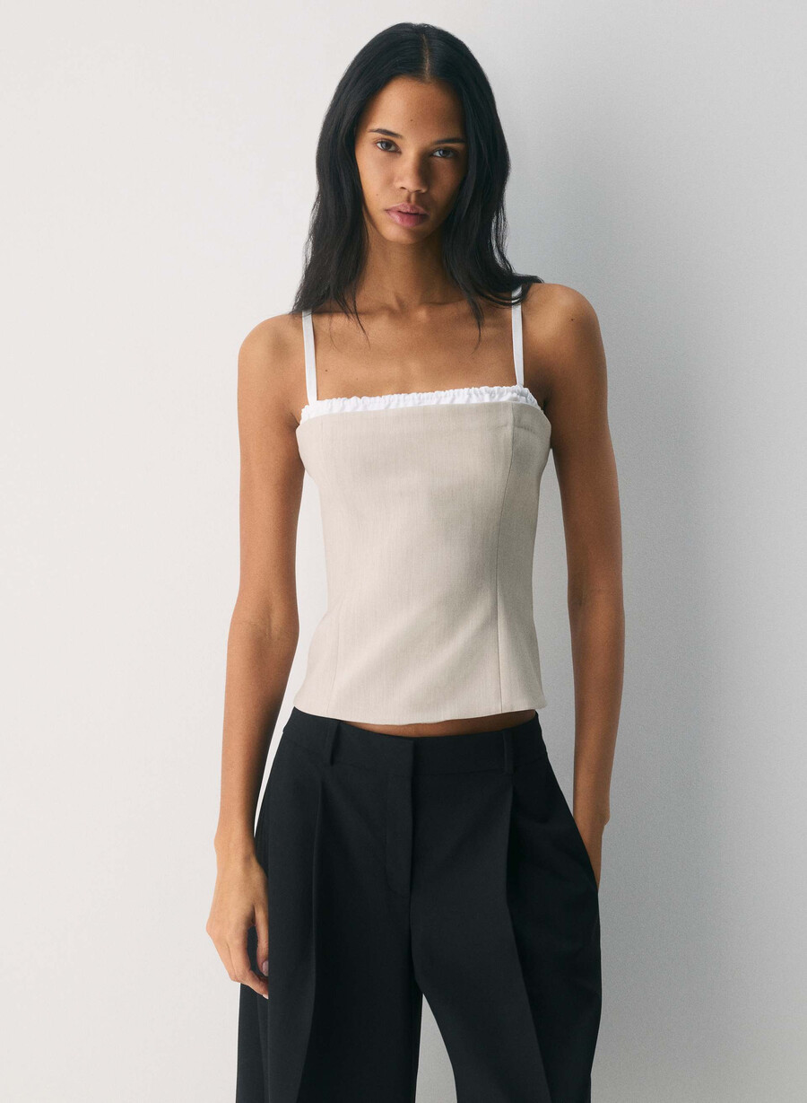 mondrian top - reessential heather matte pearl