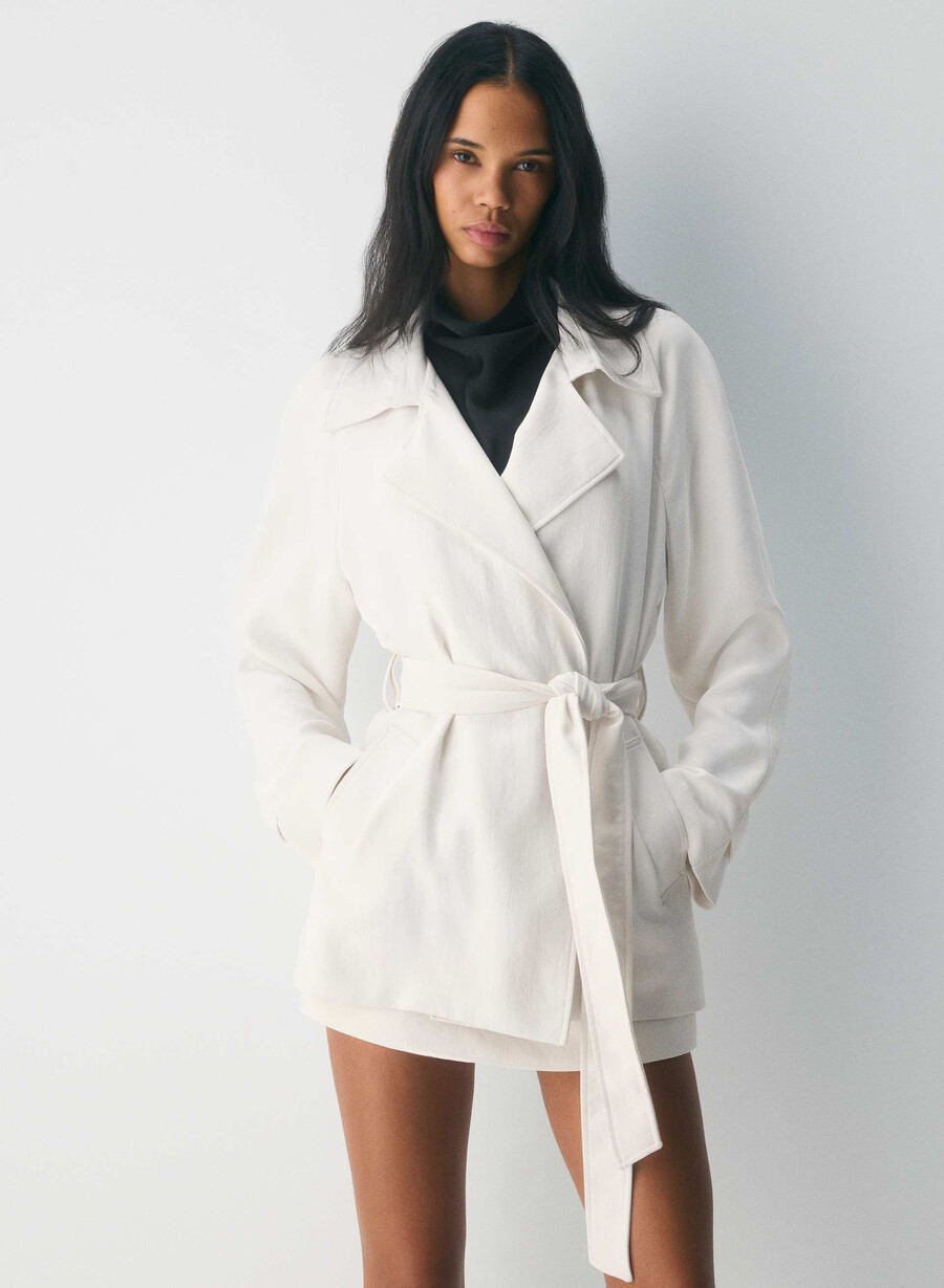 der splendor mid trenchcoat in der farbe hellbirke