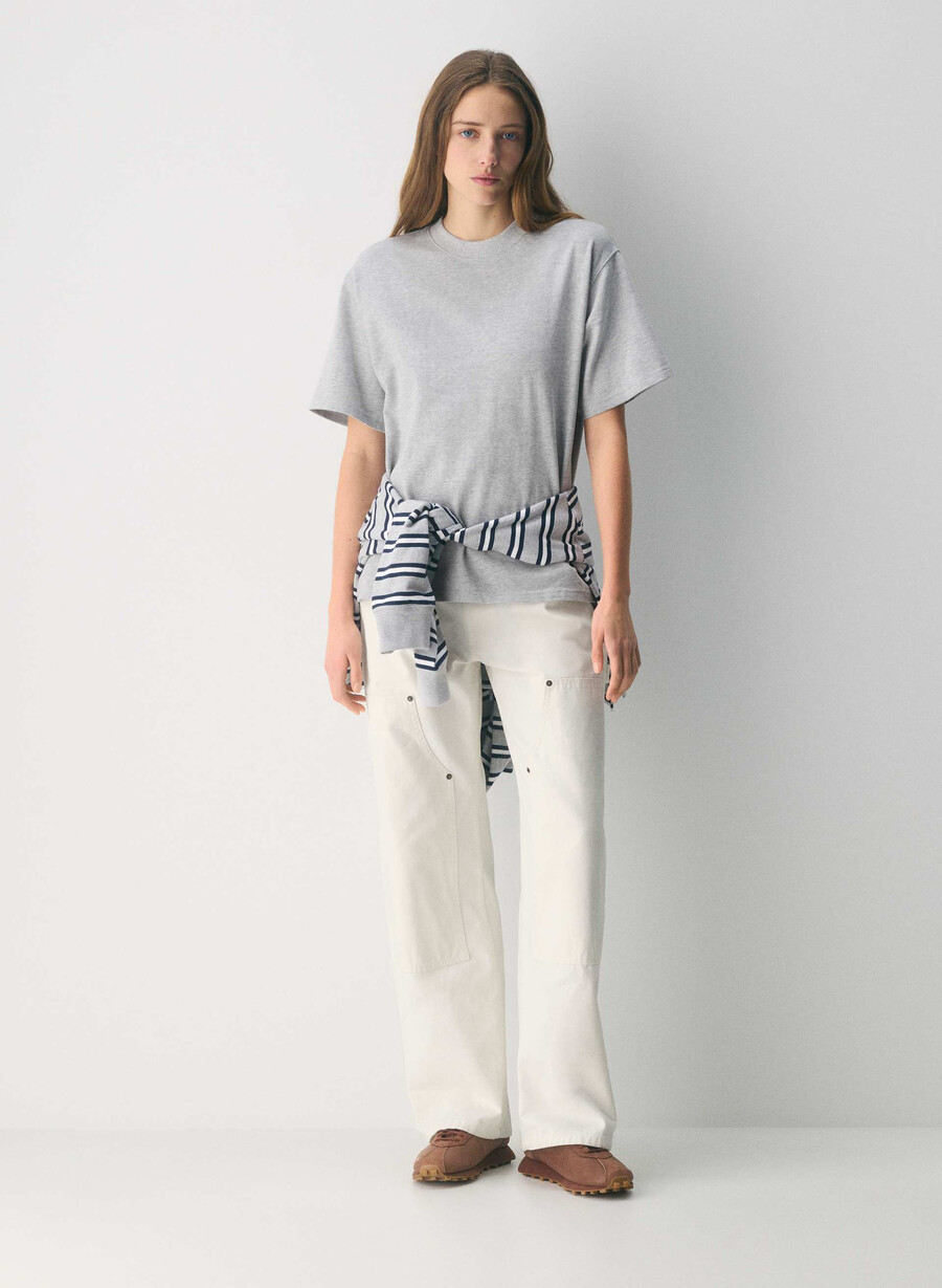 mighty cotton delta t-shirt heather chrome