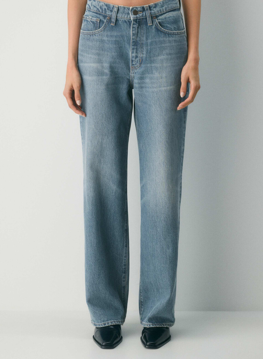 denim forum cleo relaxed hi-rise wide jeans vintage mittelblau