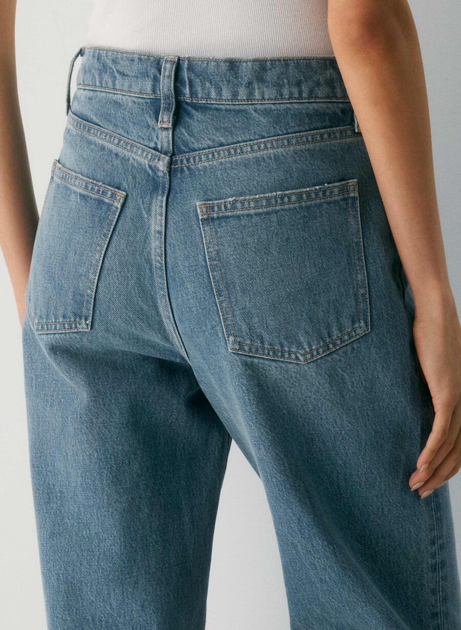 denim forum cleo relaxed hi-rise wide jeans vintage mittelblau