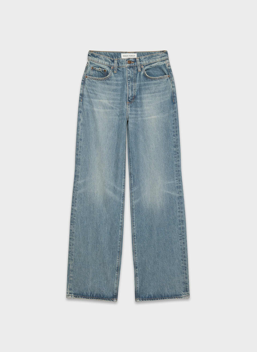 denim forum cleo relaxed hi-rise wide jeans vintage mittelblau