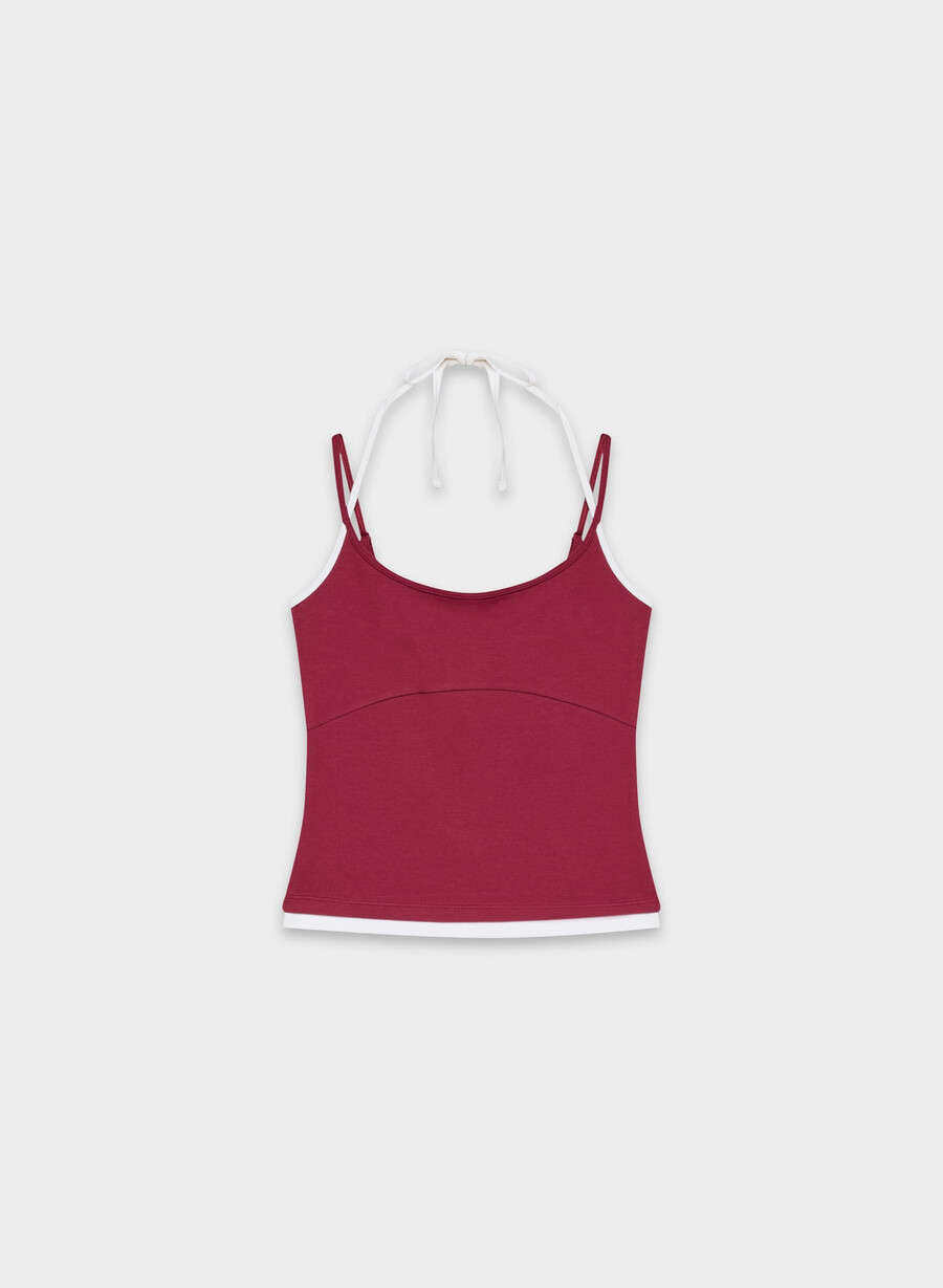 homestretch smooth juke halter top juicy rose white