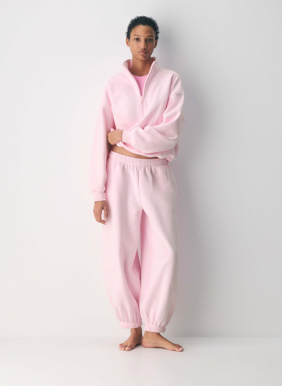 kuschelige sweatfleece mega balloon jogger villa pink