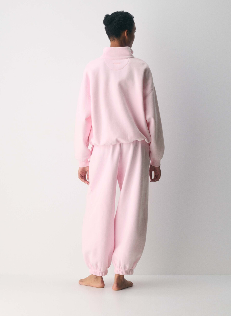 kuschelige sweatfleece mega balloon jogger villa pink