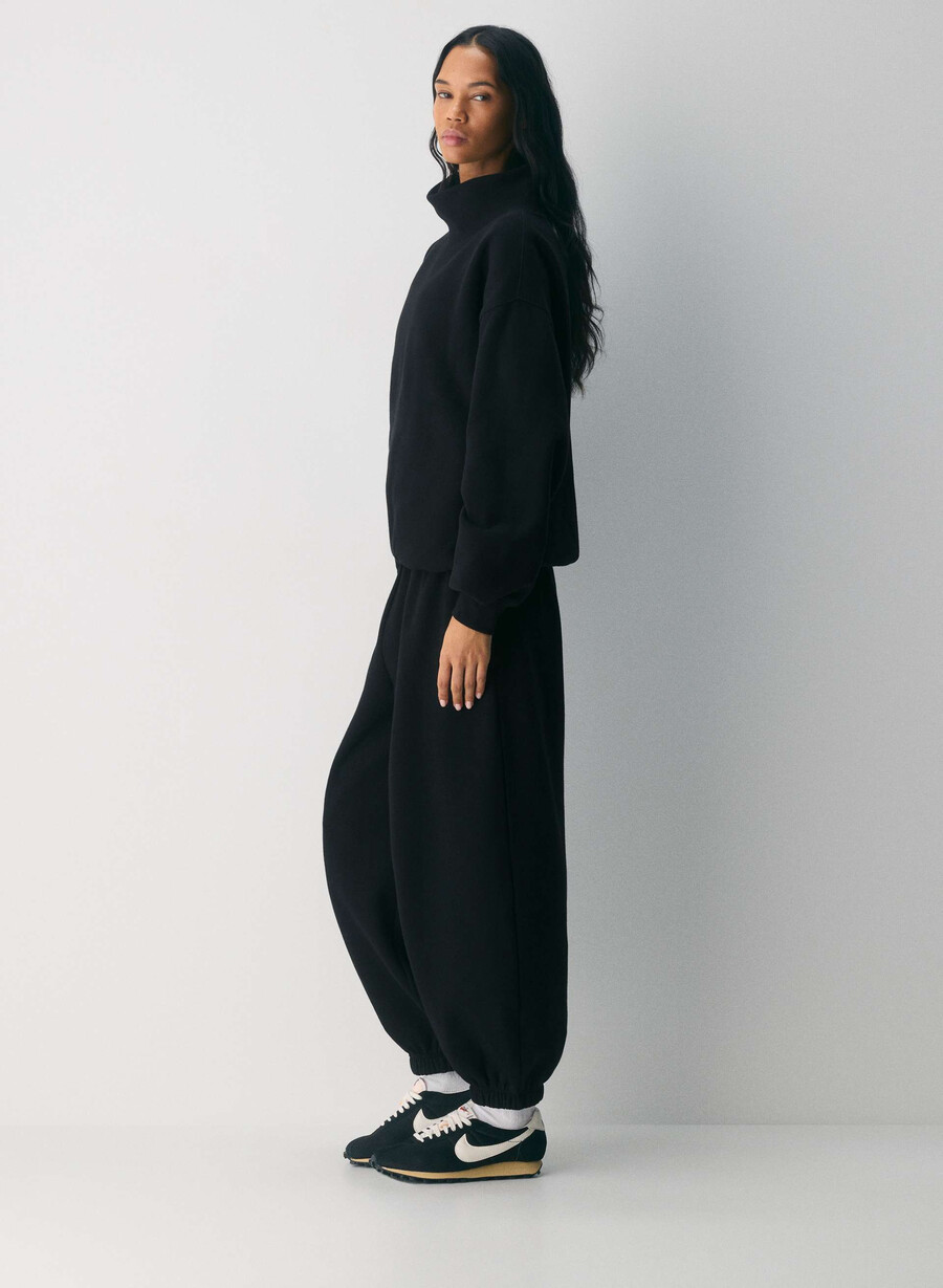 gemütliche fleece-jogginghose mit mega-ballonmuster heather chrome