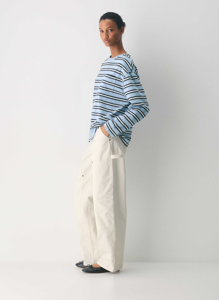 mighty cotton fletch langarmshirt ripple blueadmiral