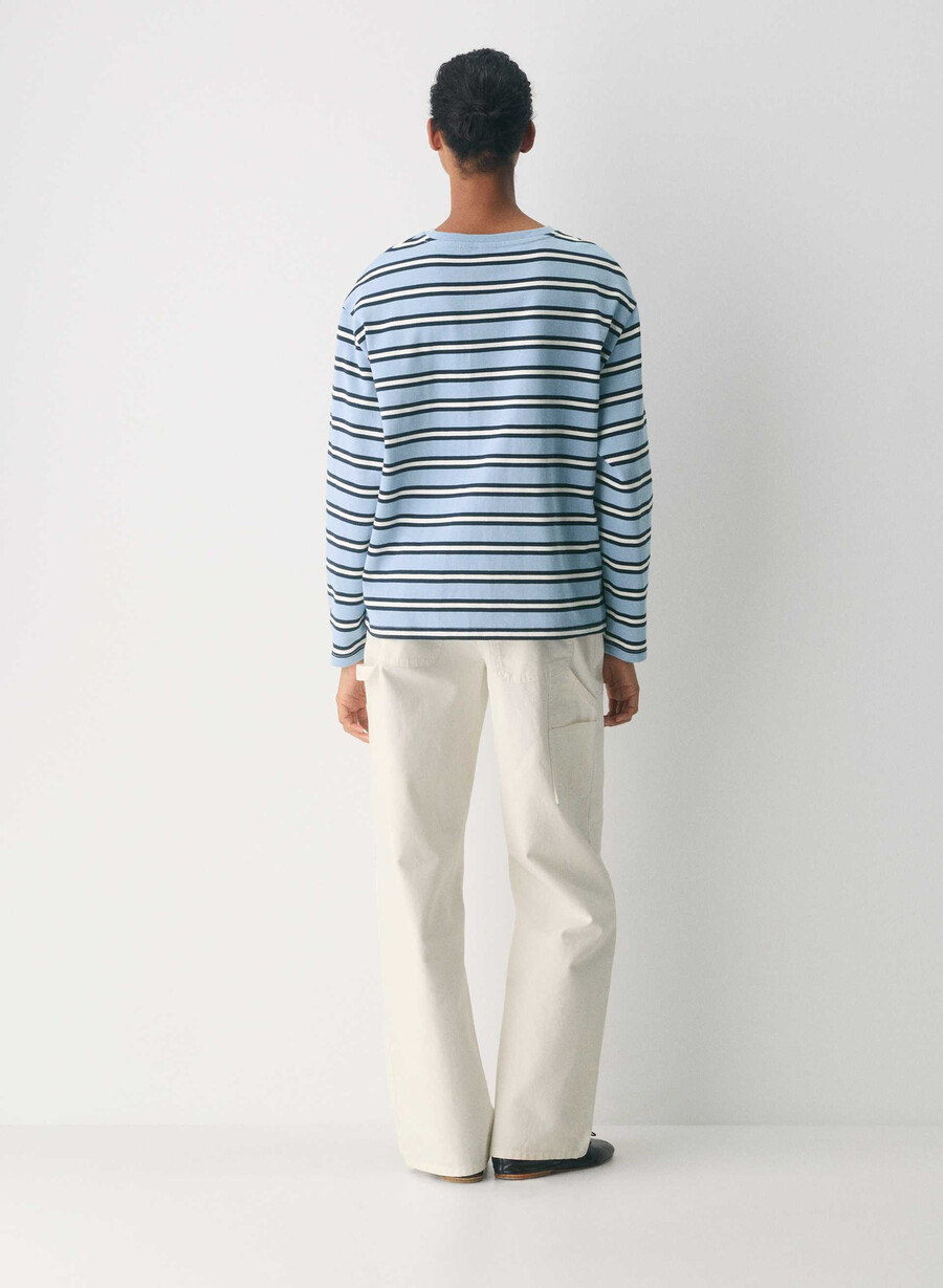 mighty cotton fletch langarmshirt ripple blueadmiral