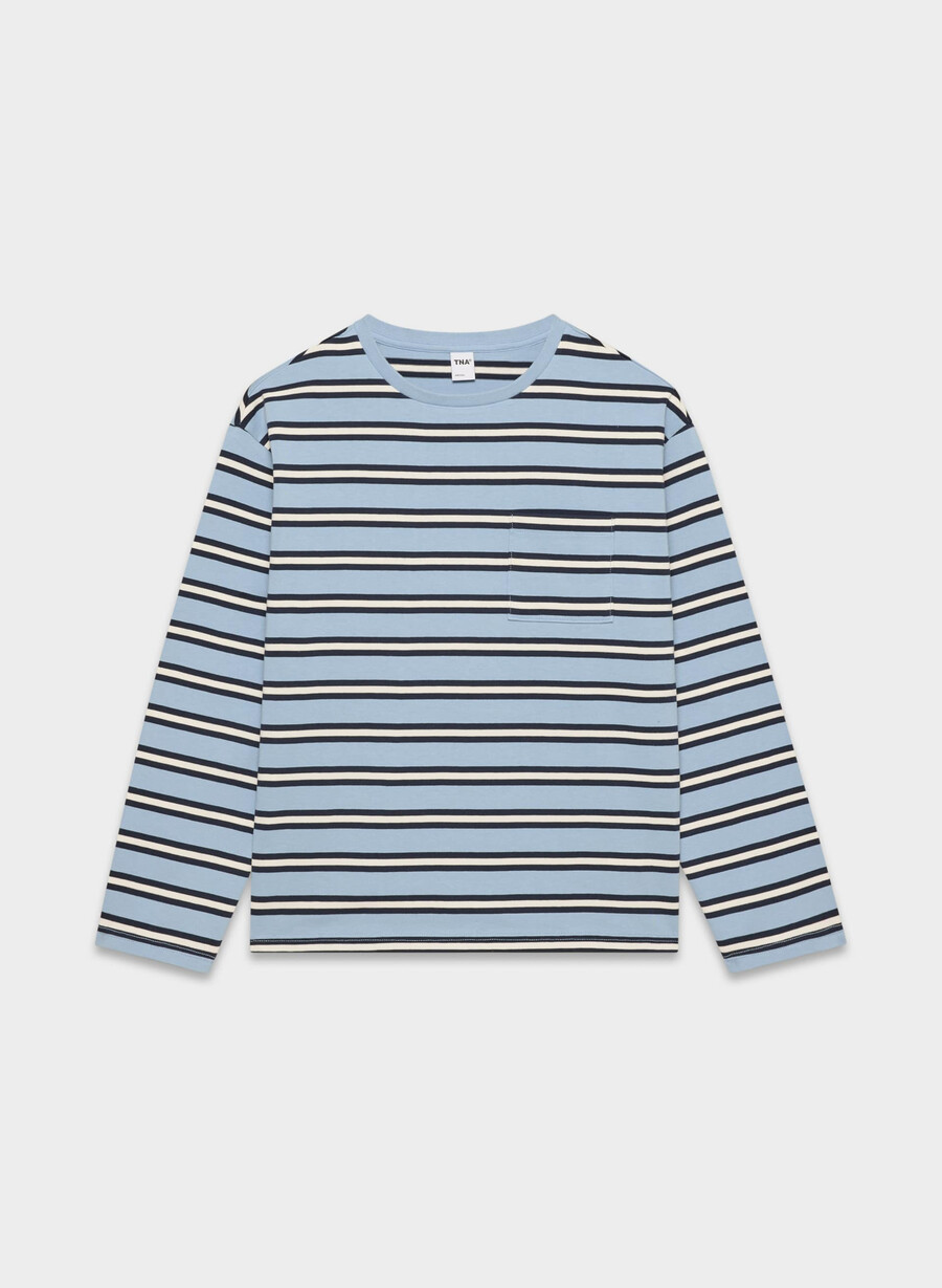 mighty cotton fletch langarmshirt ripple blueadmiral