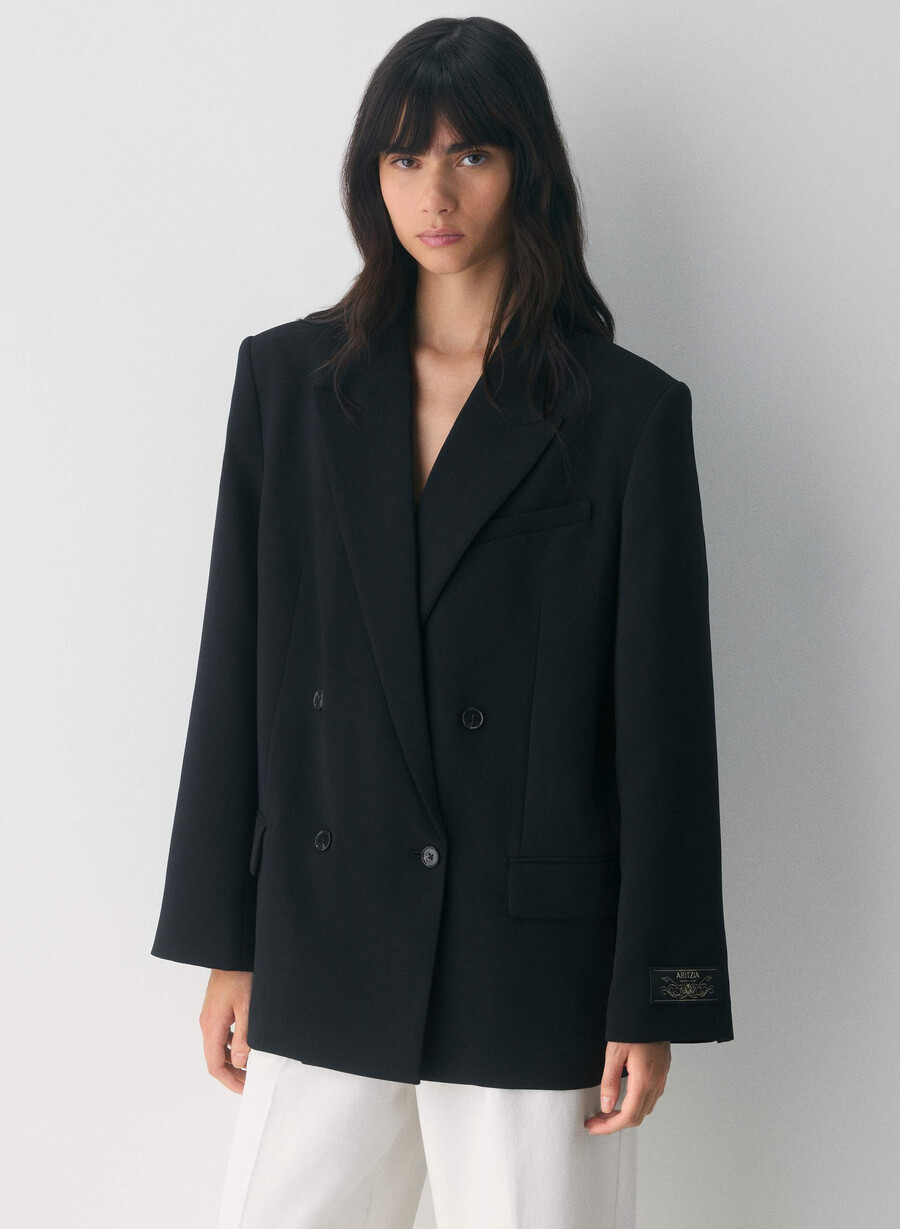 garret blazer - crepette schwarz