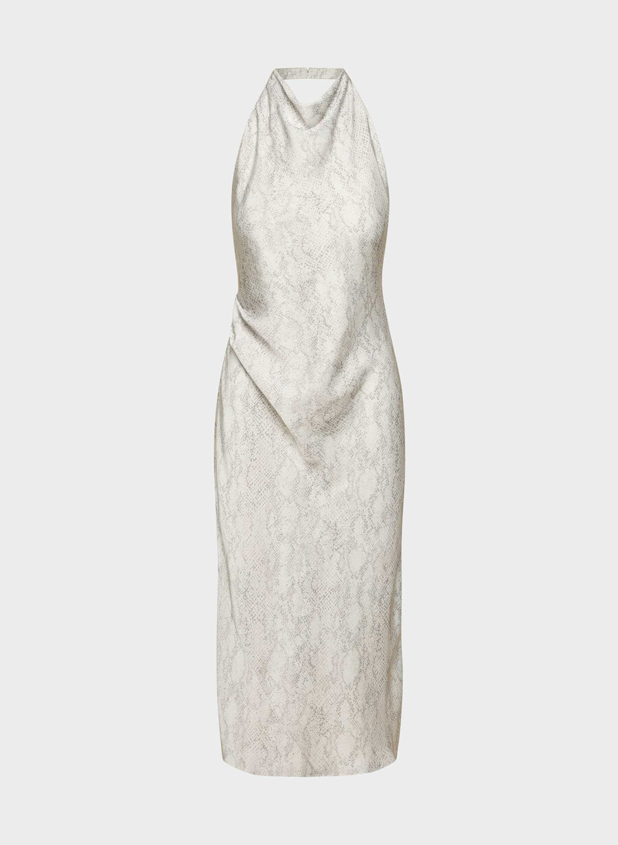 publikum satin-halterkleid hellbirbirketonal