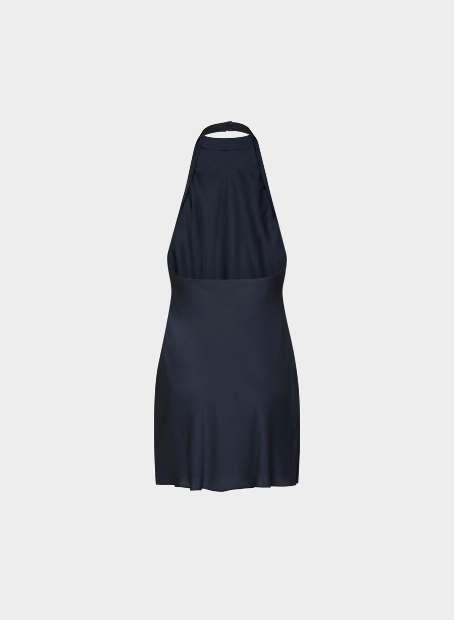 audience satin mini neckholderkleid admiral