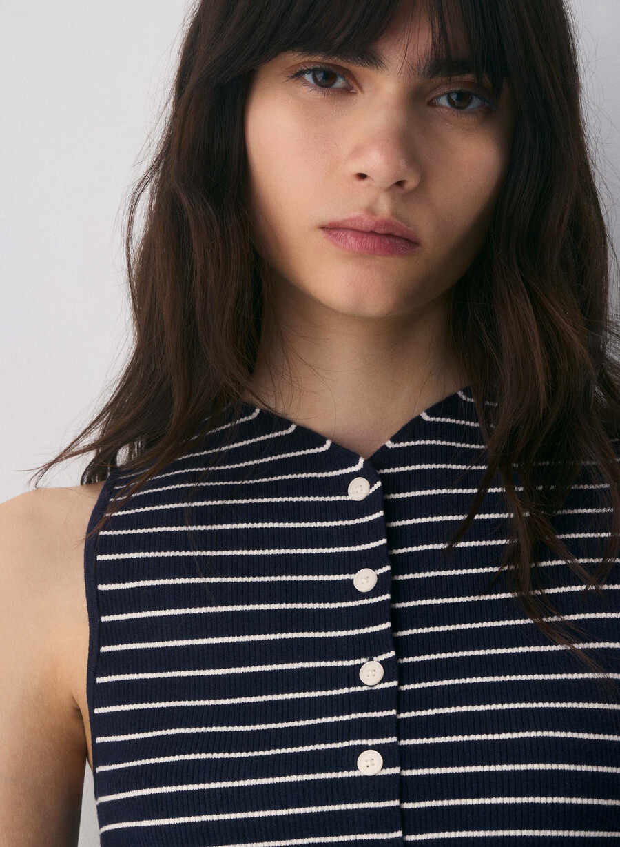 croquet sweater vest - wonder yarn admiral light birch