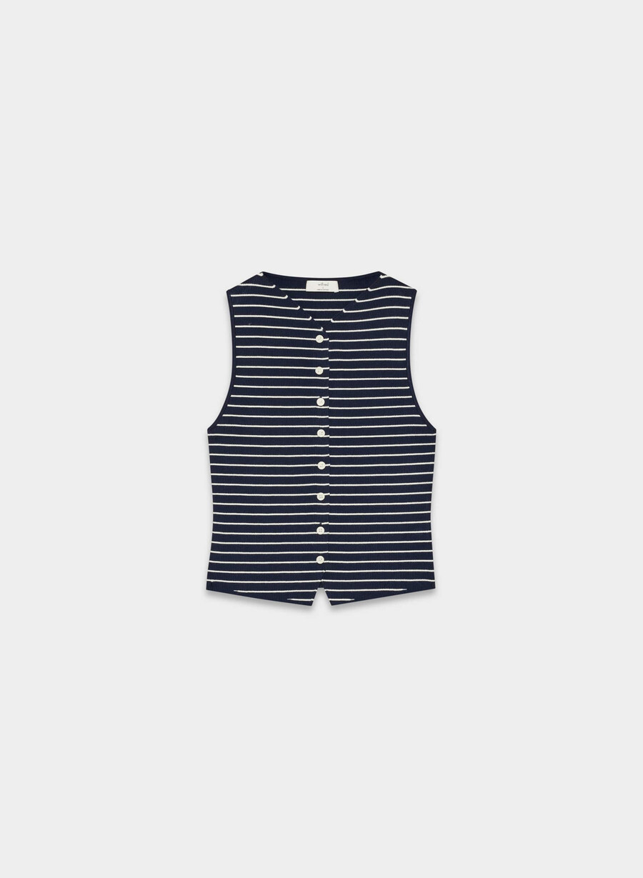 croquet sweater vest - wonder yarn admiral light birch