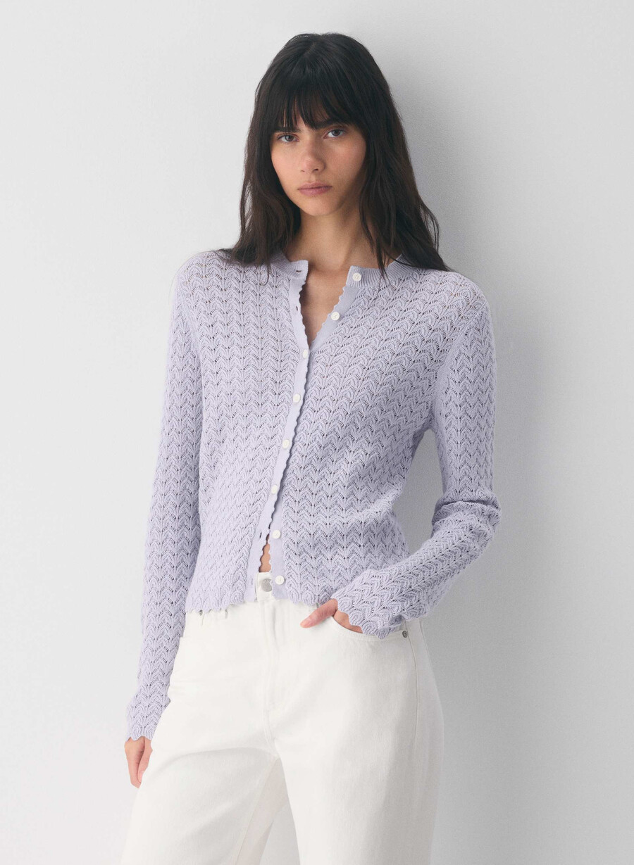 cotton charm prelusion cardigan wildblume lila