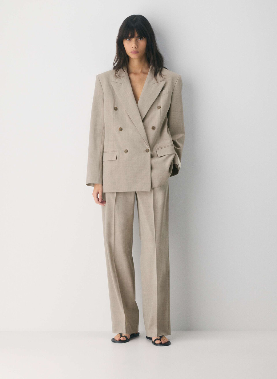 die effortless pant wolle heather light nutmeg
