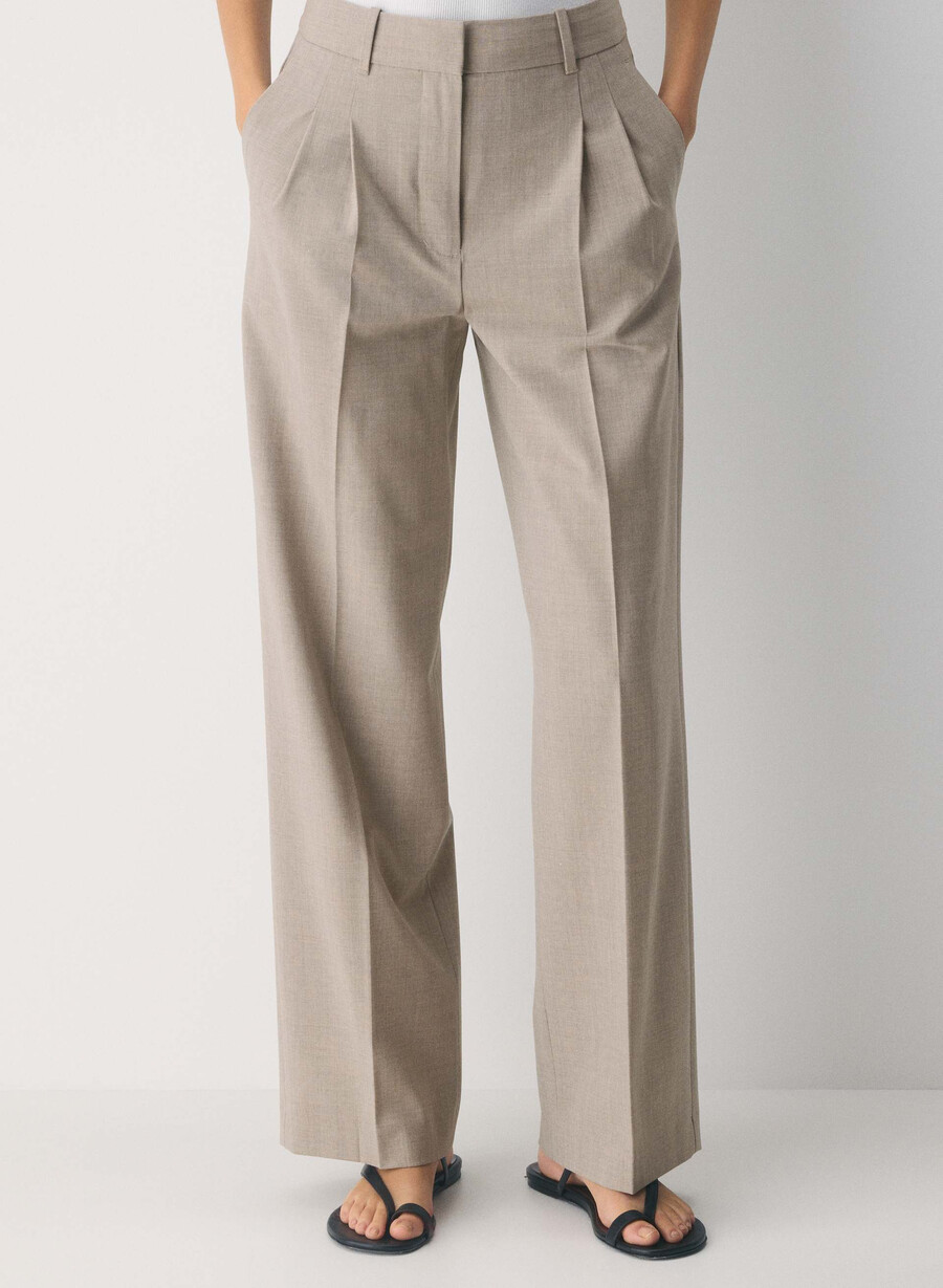 die effortless pant wolle heather light nutmeg