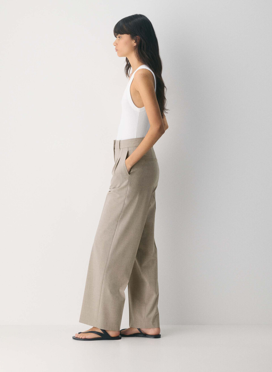 die effortless pant wolle heather light nutmeg