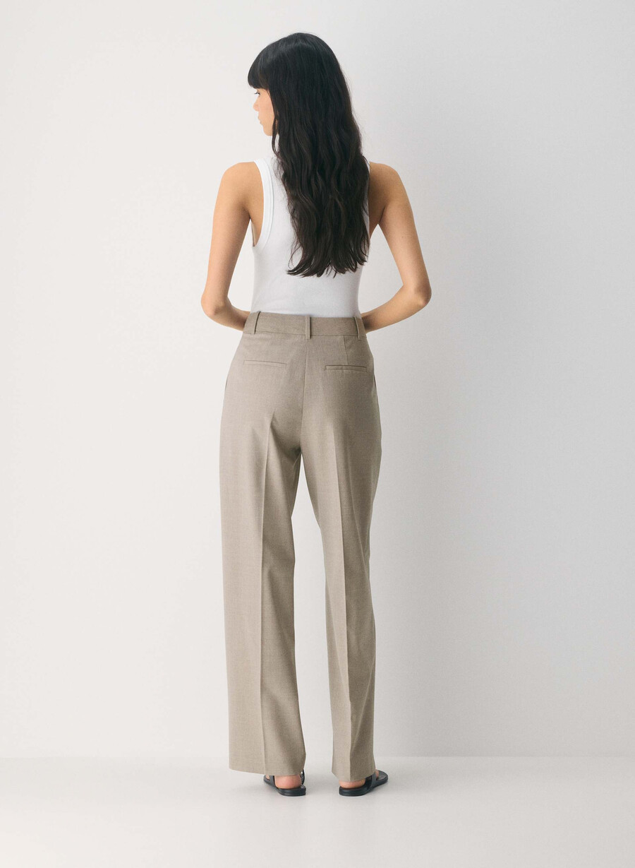 die effortless pant wolle heather light nutmeg