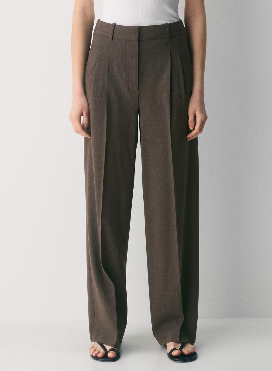 die mühelose hose aus wolle heather rich mocha brn