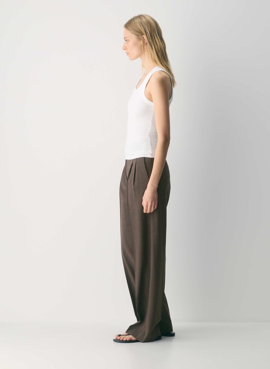 die mühelose hose aus wolle heather rich mocha brn