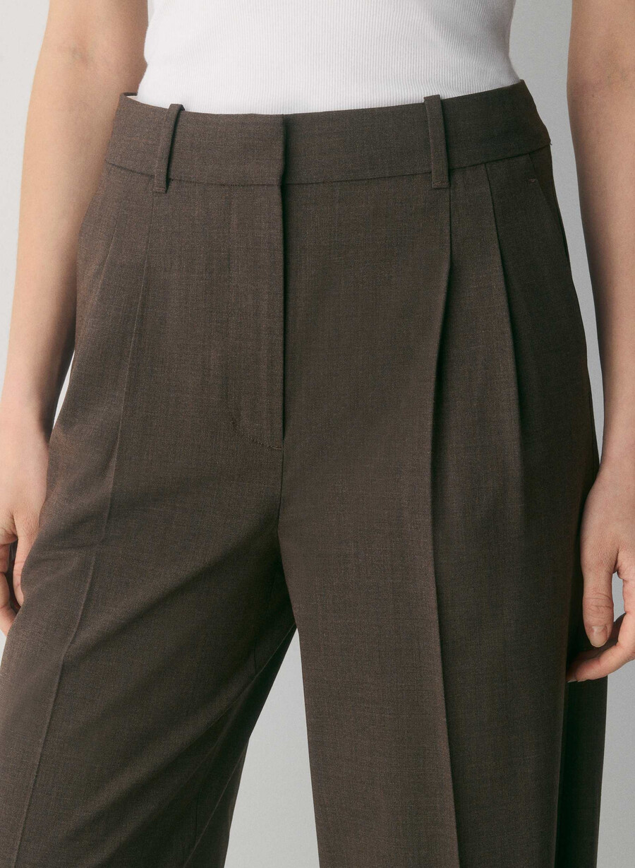 die mühelose hose aus wolle heather rich mocha brn