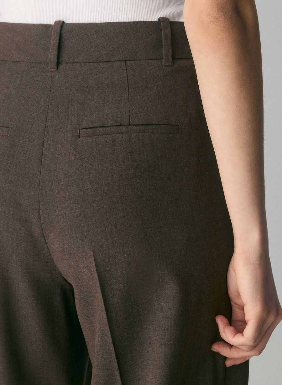 die mühelose hose aus wolle heather rich mocha brn