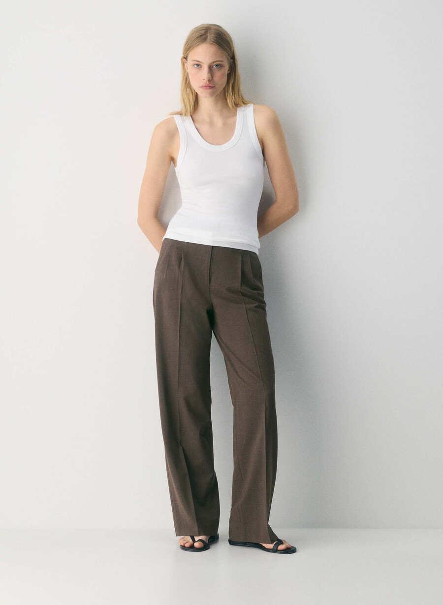 die mühelose hose aus wolle heather rich mocha brn