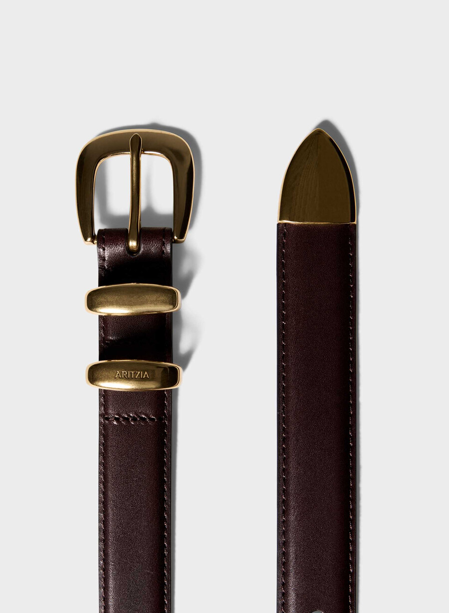 legendärer ledergürtel aus massivem messing manor brown gold