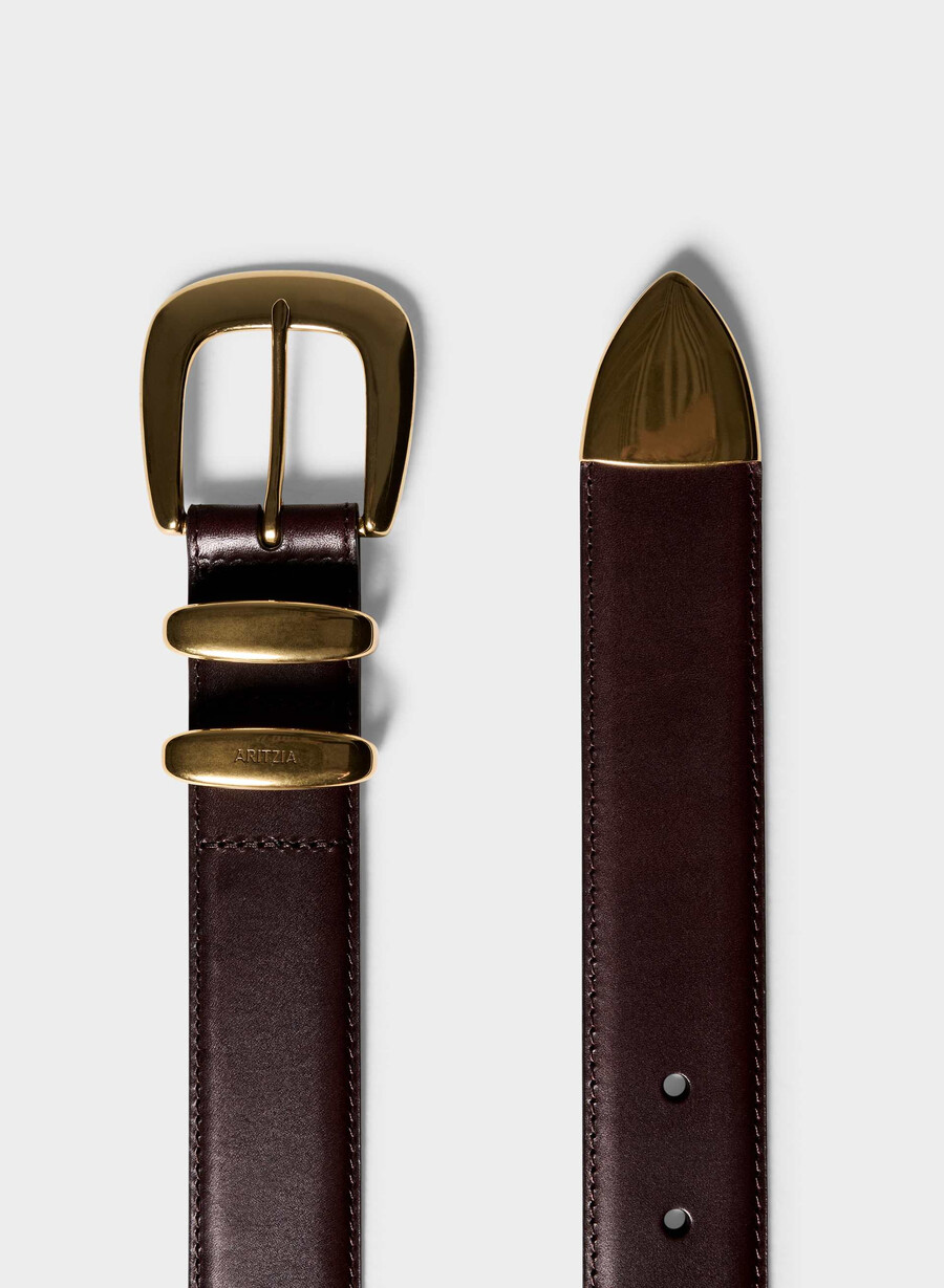 legendärer breiter ledergürtel aus massivem messing manor browngold