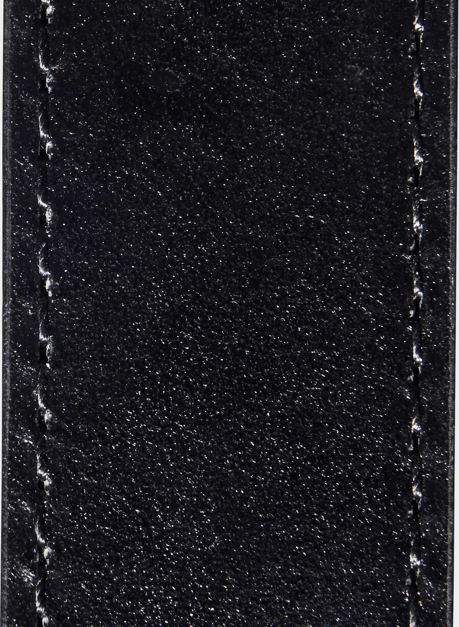 lebenslanger massiver messing-ledergürtel schwarzsilber