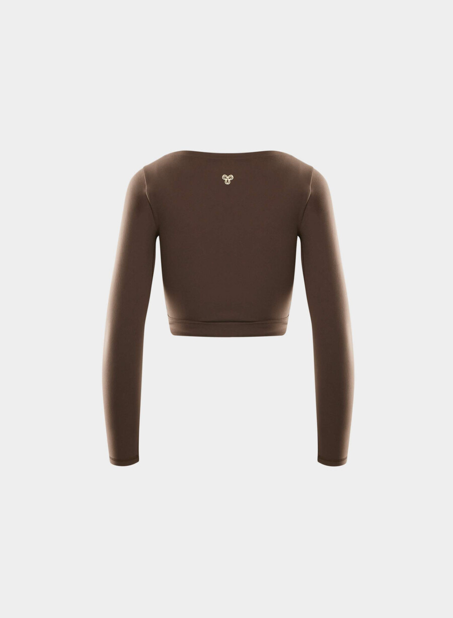 butter focal wrap langarmshirt reiches mochabraun