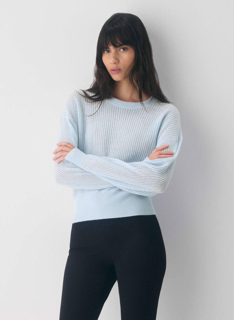 thema woll-kaschmir-pullover villa blau