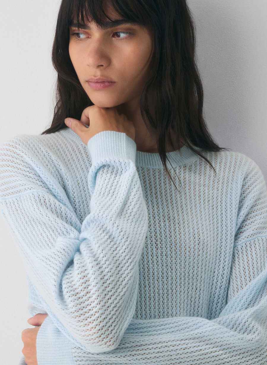 thema woll-kaschmir-pullover villa blau