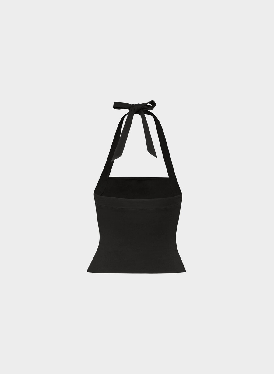 lässiges figurbetontes haltertop von optimum schwarz
