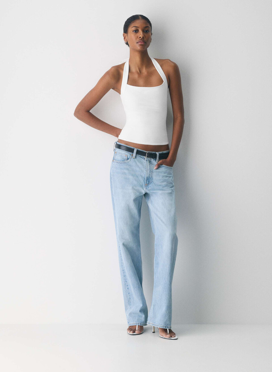 lässiges contour optimum neckholder-top weiss
