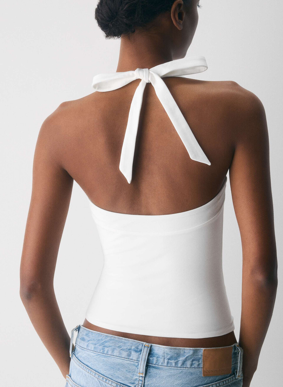 lässiges contour optimum neckholder-top weiss