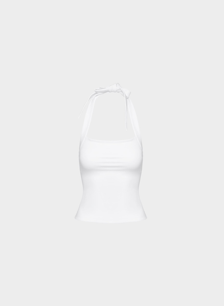 lässiges contour optimum neckholder-top weiss