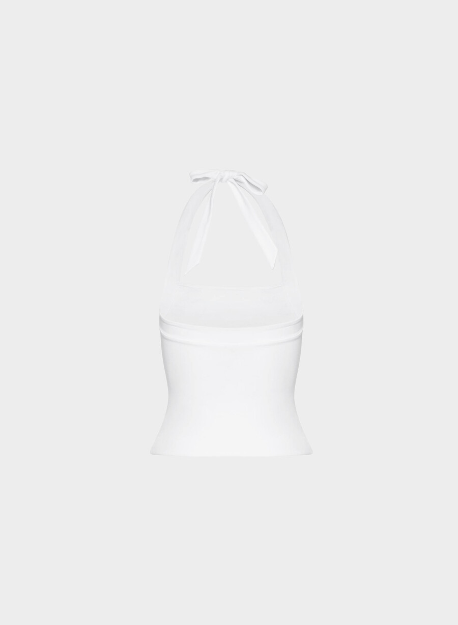 lässiges contour optimum neckholder-top weiss