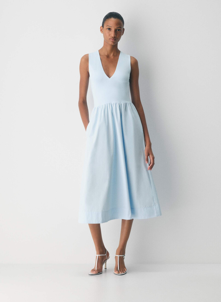locale popeline-kleid hellbirbirkeschwarz