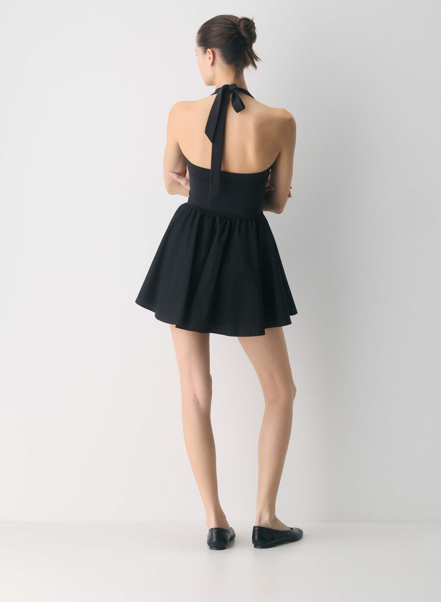 courtyard popeline-kleid schwarz