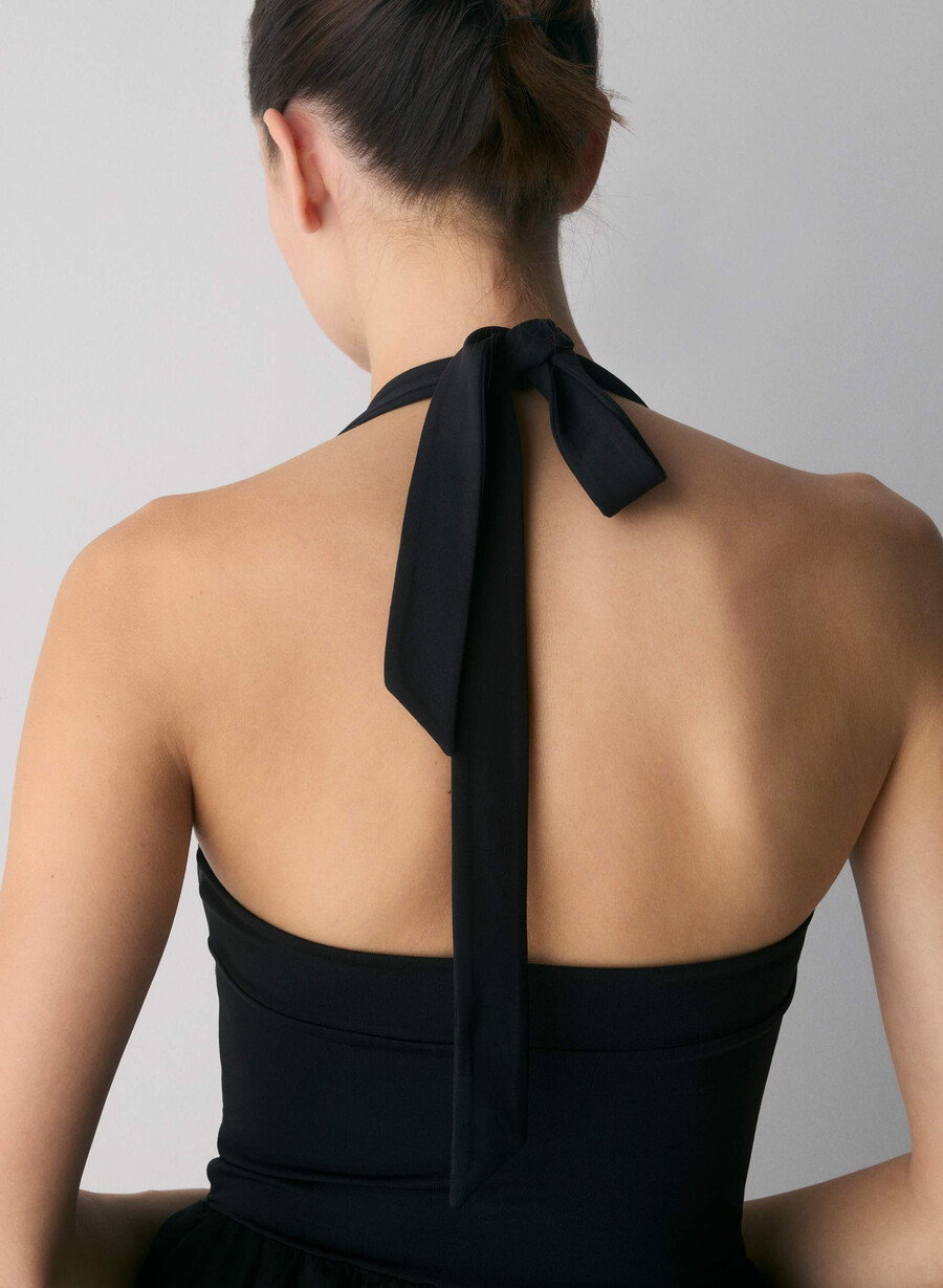 courtyard popeline-kleid schwarz