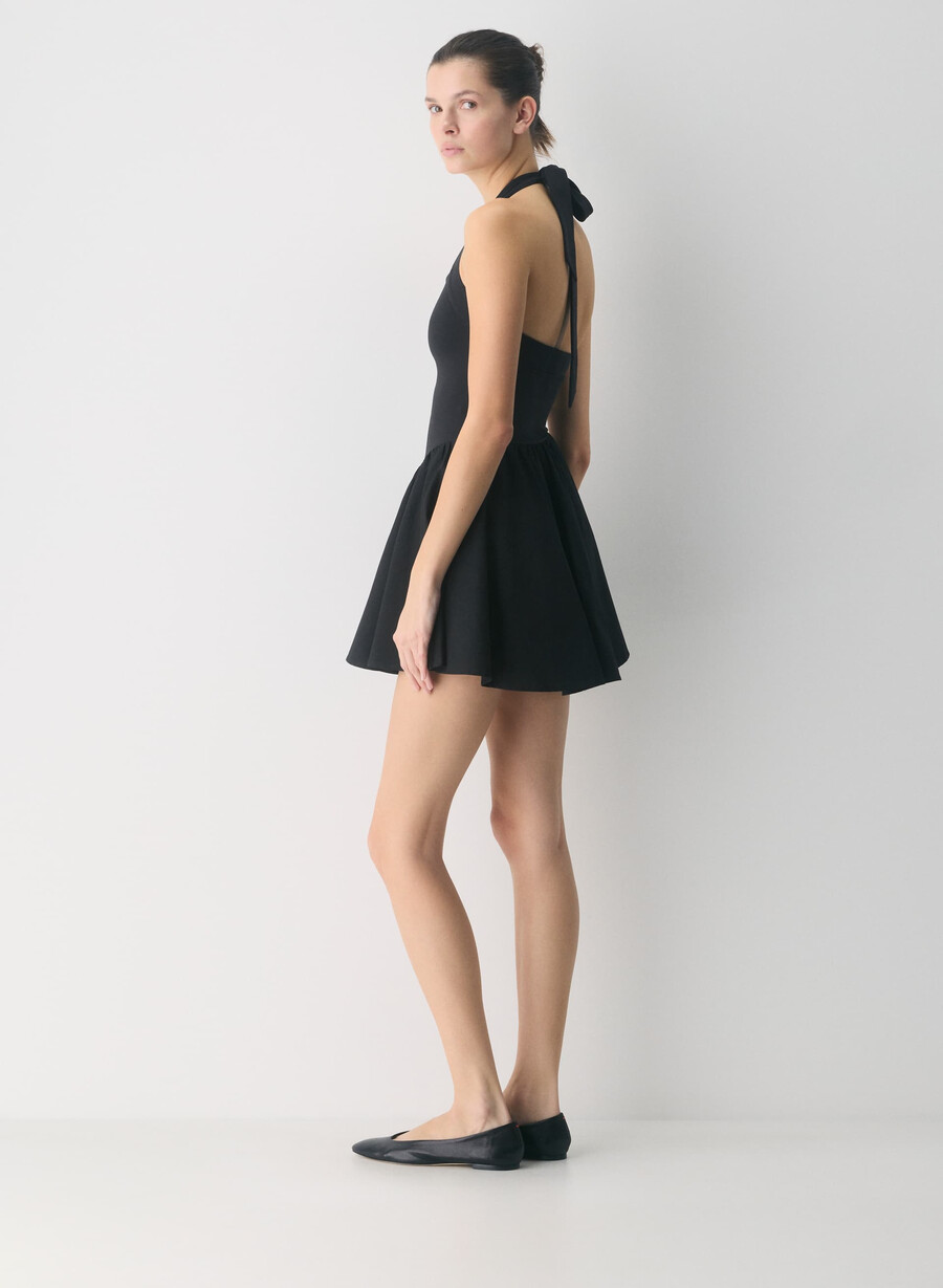 courtyard popeline-kleid schwarz
