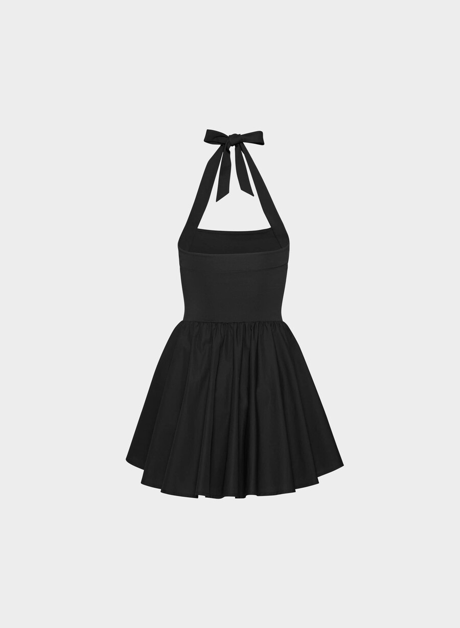 courtyard popeline-kleid schwarz