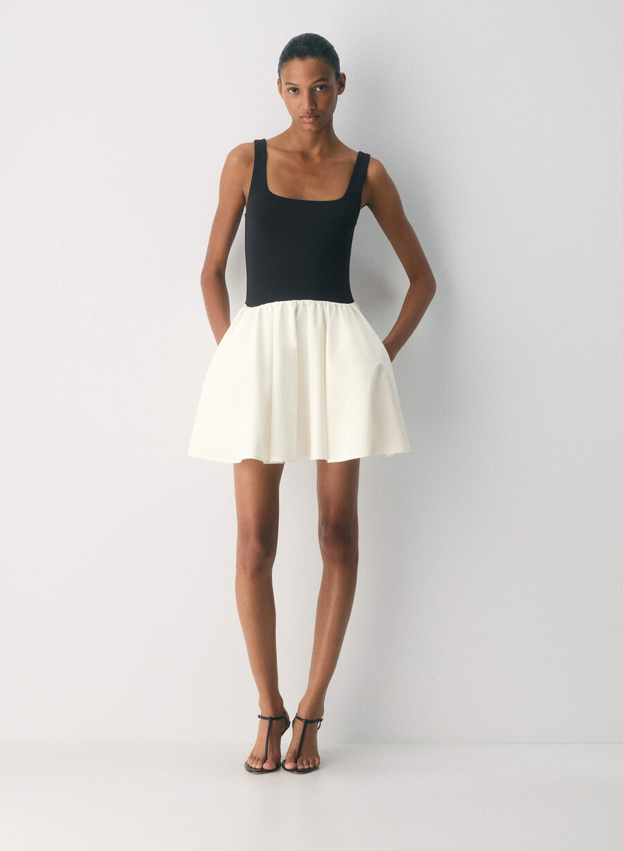 revive poplin-minikleid hellbirbirkeschwarz