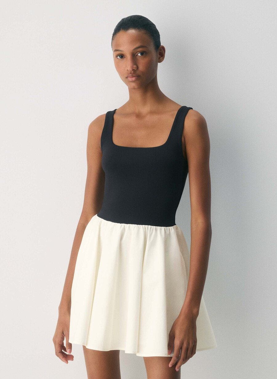 revive poplin-minikleid hellbirbirkeschwarz