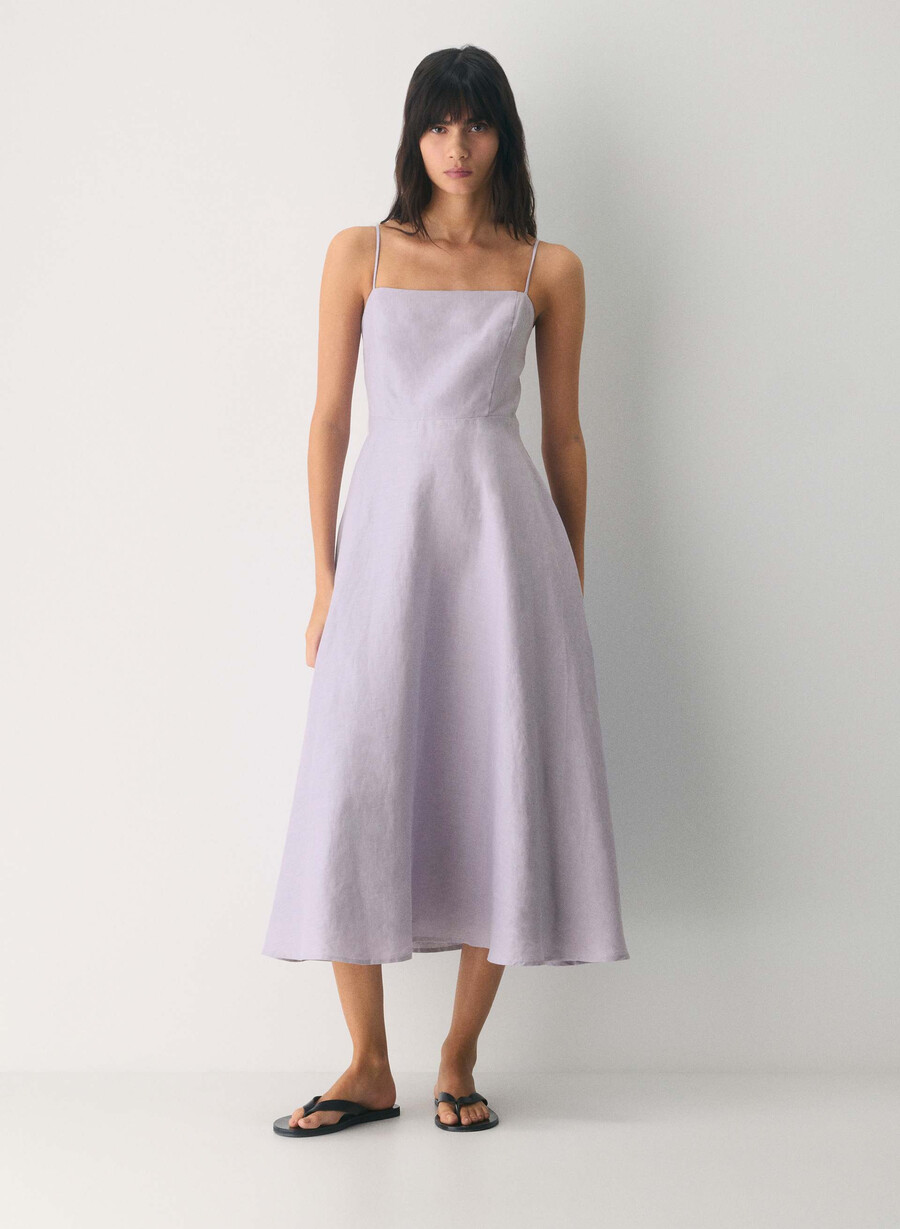 anekdote leinenkleid wildblume lila